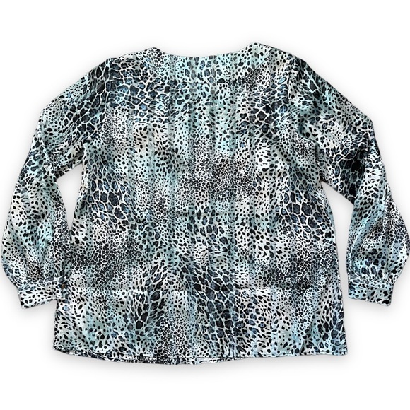 Simonton Says Animal Print Semi Sheer Blouse sz M - Picture 6 of 14